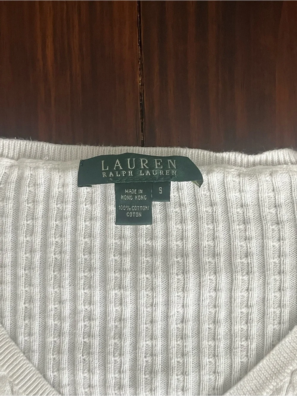 Lauren Ralph Lauren Ivory Cable Knit Sweater Size S